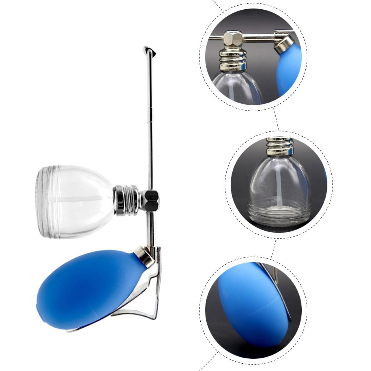 IMIKEYA Flacone Spray in Vetro Blu per Polvere, Facile da Smontare e Riutilizzabile, Bottiglia Spray Portatile Maschile, per Viaggio e Utilizzo Quotidiano