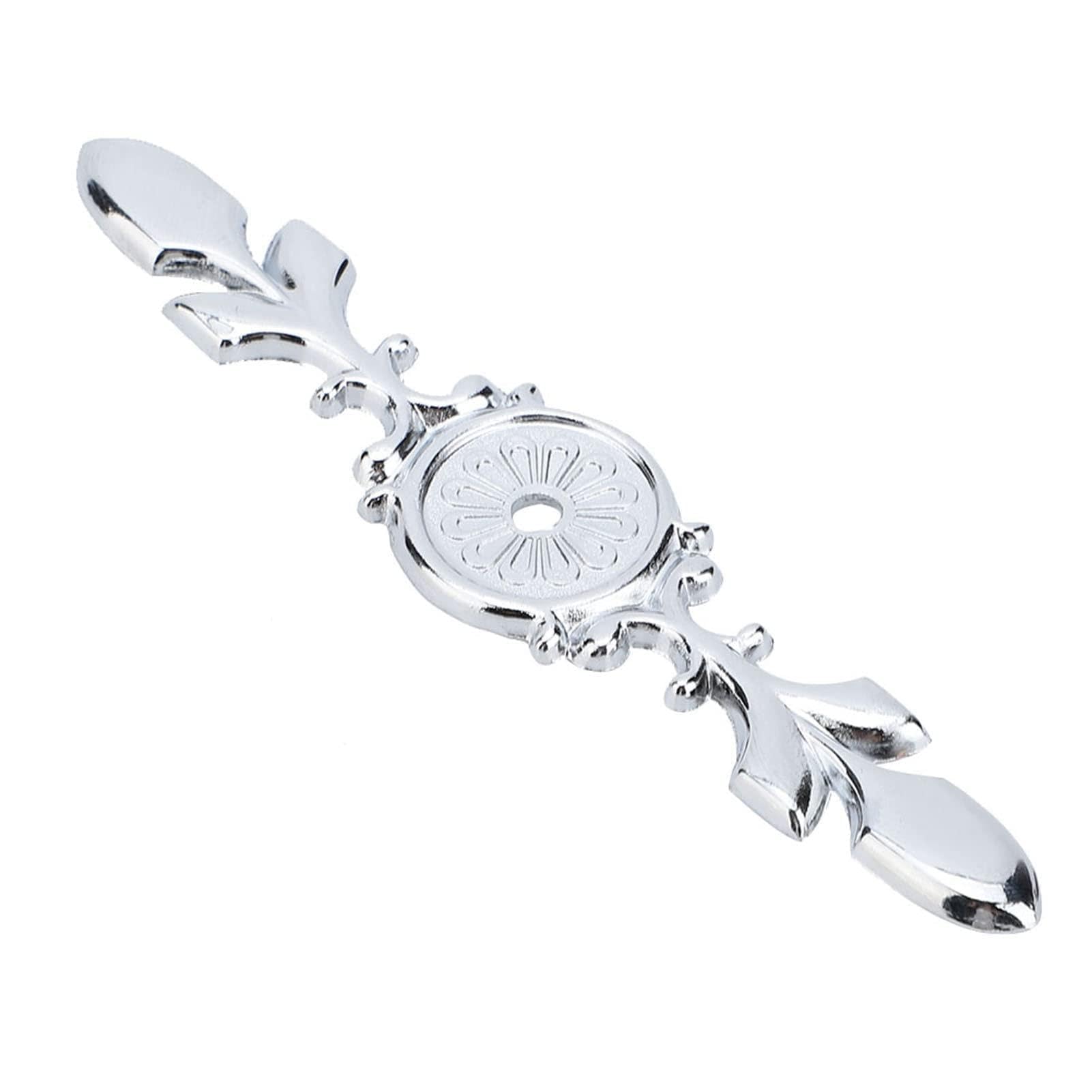 Jelquix Zinc Alloy Cabinet Handle Back Plate Set of 10 for Retro Style Cabinet and Closet Installation (Antique Silver)