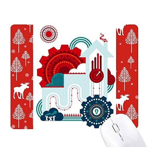 Horloge contrastée souris de Noël pour égayer un mur blanc avec style forêt et engins