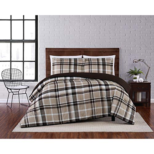 Truly Soft Paulette Plaid Taupe Twin Xl 2 Piece Comforter Set #TOP19