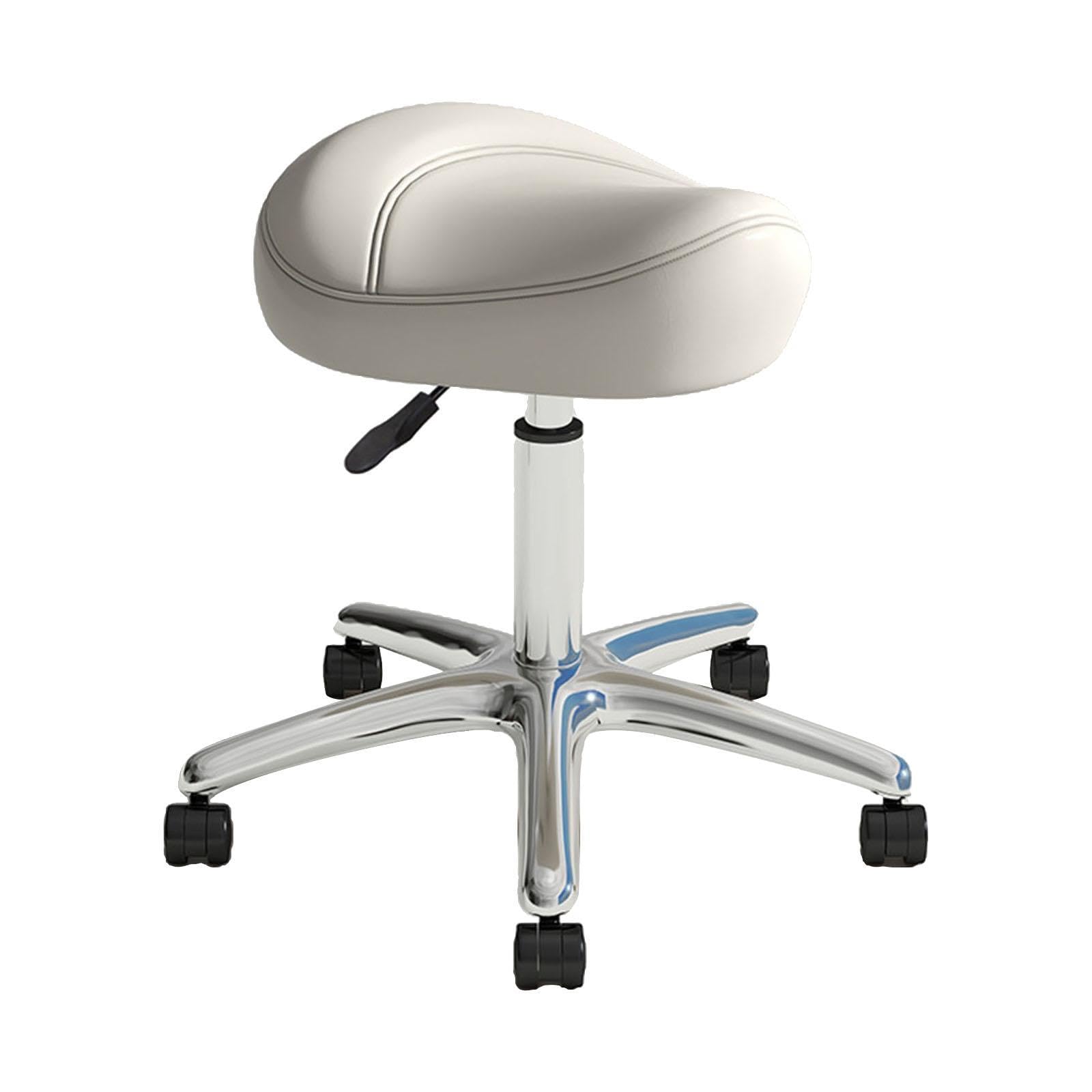 Generic Saddle Stool Work Massage Stools Task Chair Heavy Duty Lash Chair Round Rolling Stool Bar Stool for Steps Stool Lab Pubs, white