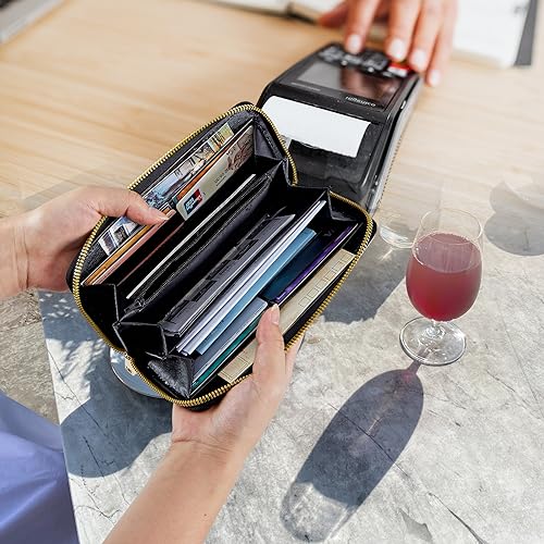 Women Wallets,Large Capacity Clutch Purse for Women Ladie Men Wallet Clearance Credit Card Holder PU Leather Handbag Clutch Purse-Vintage Book3