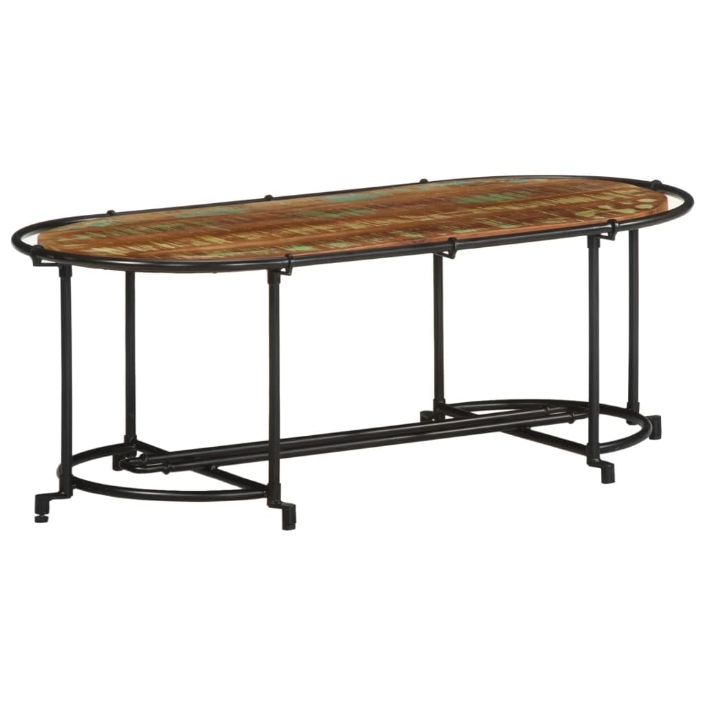 Homgoday Tavolino da caffè 110 x 55 x 40 cm, in legno massiccio recuperato, tavolino da tè, per soggiorno, sala ricevimenti per ospiti, ufficio e corridoio