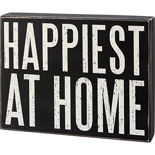Primitives-By-Kathy-113259-Happiest-at-Home-Box-Sign-10-inch-Length Primitives By Kathy 113259 Happiest at Home Box Sign 10 inch Length