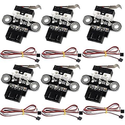 HUAREW 3D Printer Horizontal Mechanical Limit Switch Module Miniature Limit Switch 3 Pins with 1m Cables (6pcs) Cover