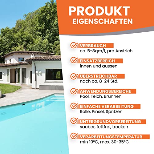 Schwimmbadfarbe Bekateq Poolfarbe RAL 1002 Sandgelb 10 Liter