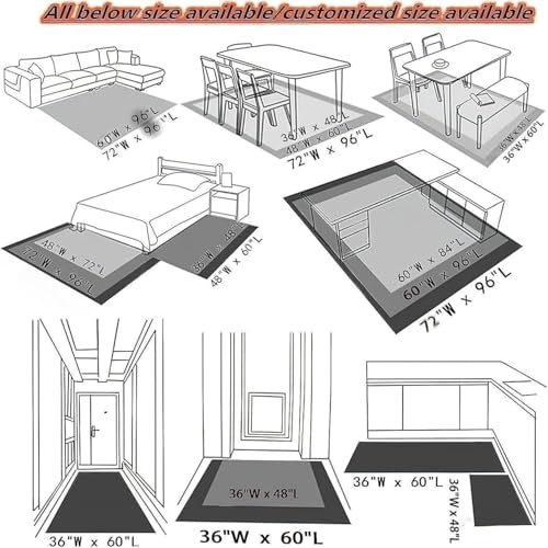 Tapete decorativo nórdico 5x8 pies ilusión óptica miniatura 7