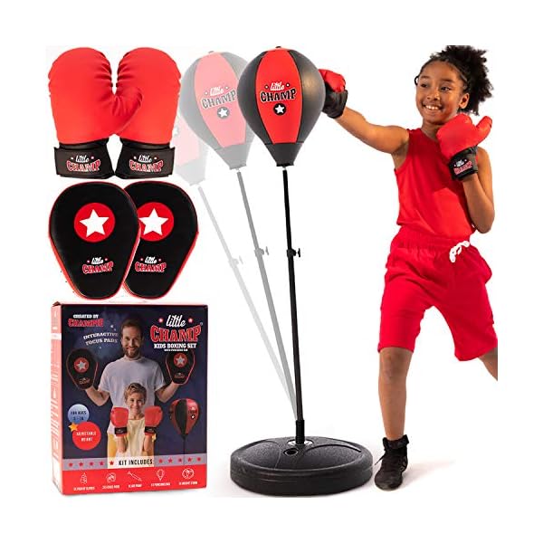 Punching Bag for Kids 3-10 Easy to Assemble +Boxing Gloves +Focus Pads +Toys for 7 Year Old Boys +Boys Toys