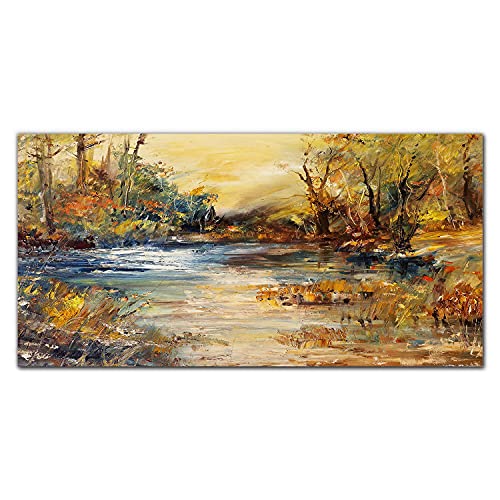 Tableau en verre de salon 100x50cm avec un paysage de lac apaisant Coloray