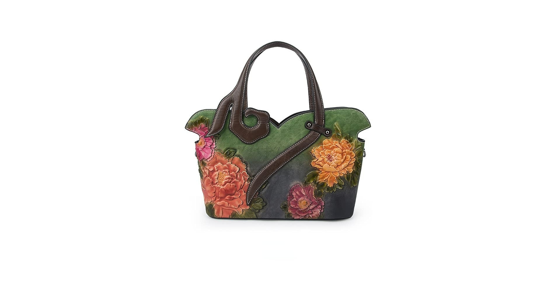 Amazon.com: Floral Genuine Leather Women Purse Handbag