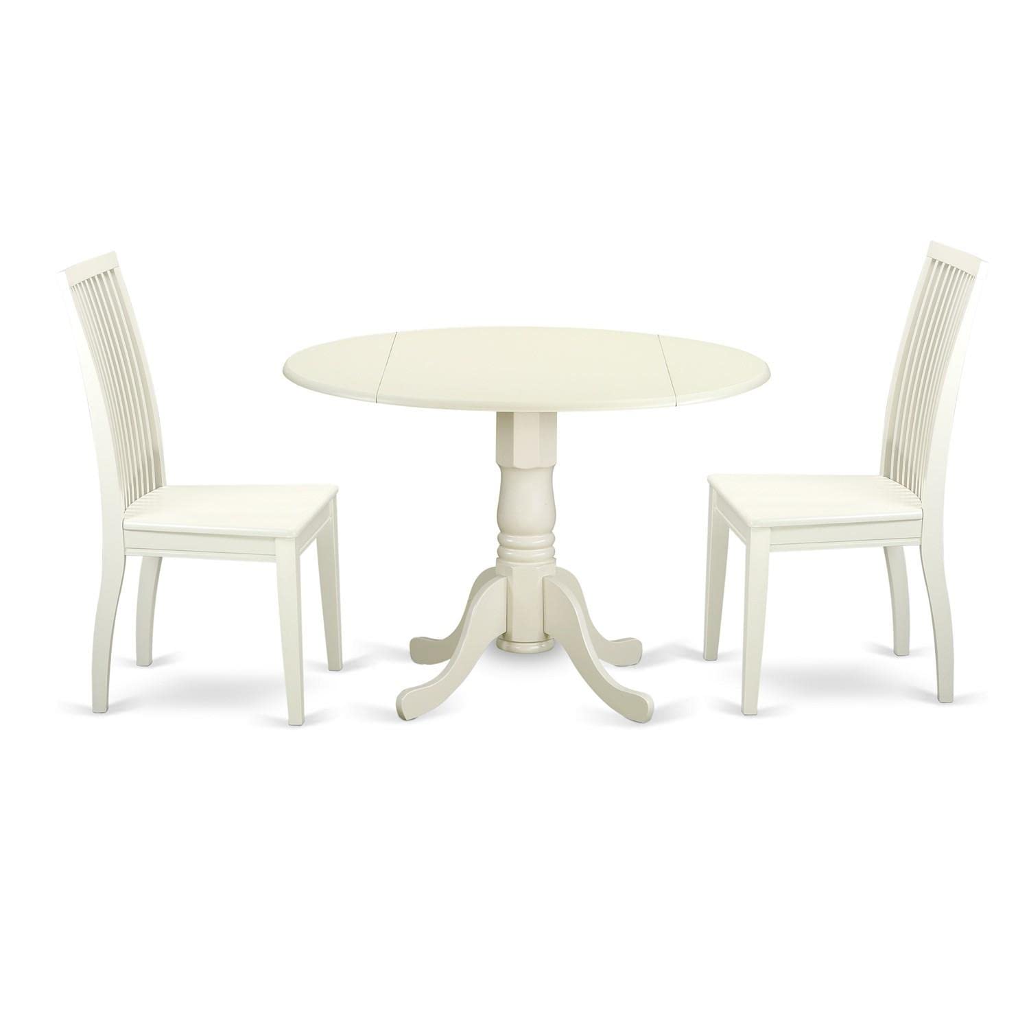 Amazon｜East West Furniture DLIP3-LWH-W キッチンテーブル3点セット