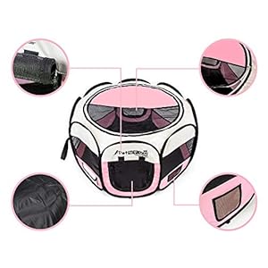 Pet4fun Pn935 29 Portable Pet Puppy Dog Cat Animal Playpen Yard Crates Kennel Wpremium 600d Oxford Cloth Toolfree Setup Carry Bag Removable Security Mesh Covershade 2 Storage Pocketspink  Cucciolini Doodles Pet4fun pn935 29 portable pet puppy dog cat animal playpen yard crates kennel wpremium 600d oxford cloth tool free setup carry bag removable security mesh covershade 2 storage pocketspink   cucciolini doodles