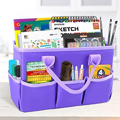 Desktop Tote and Organizer, Teacher Helper caddy Bag for Arts, Bo...