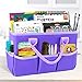 Godery Desktop File Folder Tote and Stock Organize, Fundamentals Art Organizer Storage Craft Tote Bag for Office Desk Organize, Make-up Storage Tote with Handles for Travel or Daily Use, Purple Edge