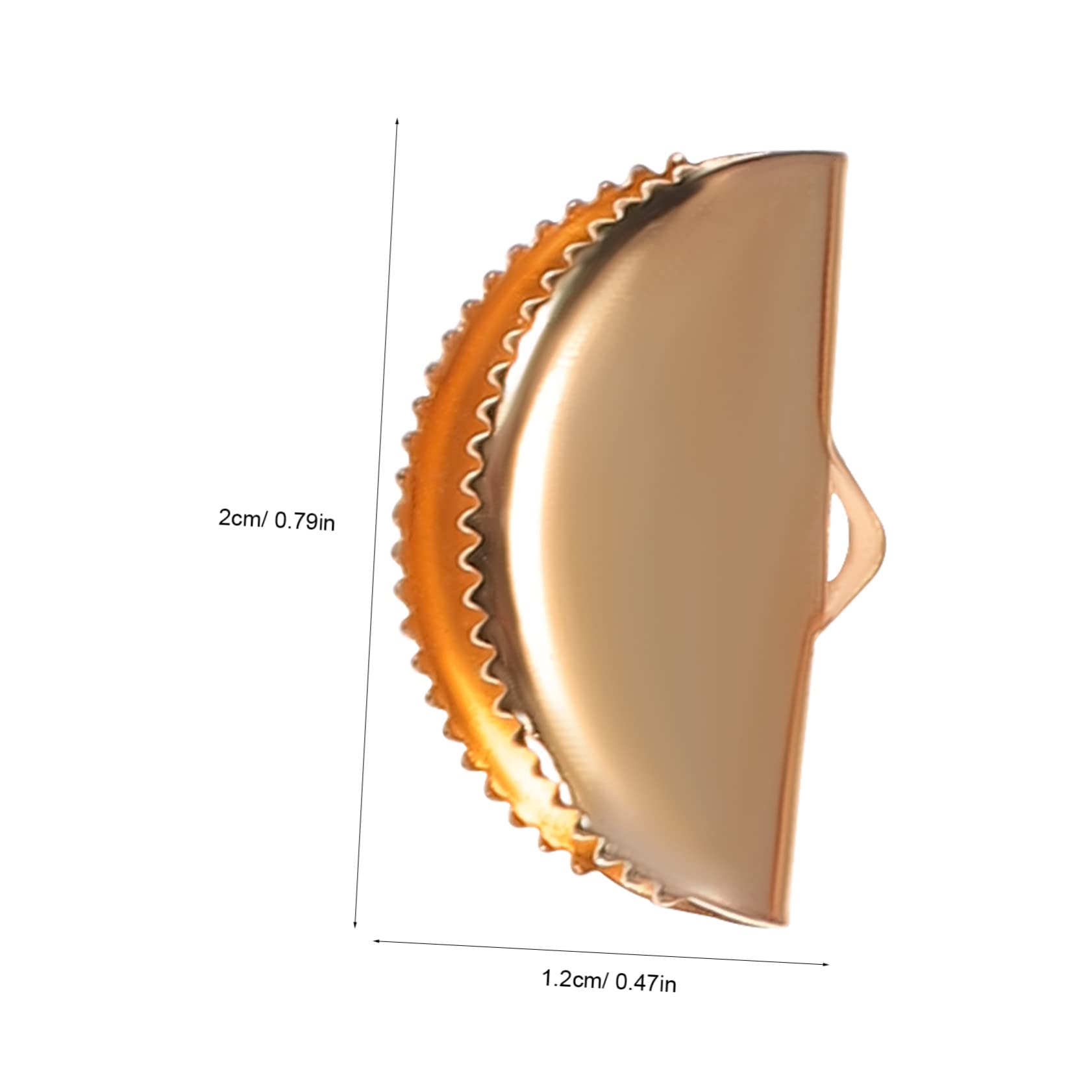 Beatifufu Jewelry Making Accessories 60 Pcs Half Round Sector Shape Crimp Ends Fastener Clasps Leather Clamp Ends for DIY Creations