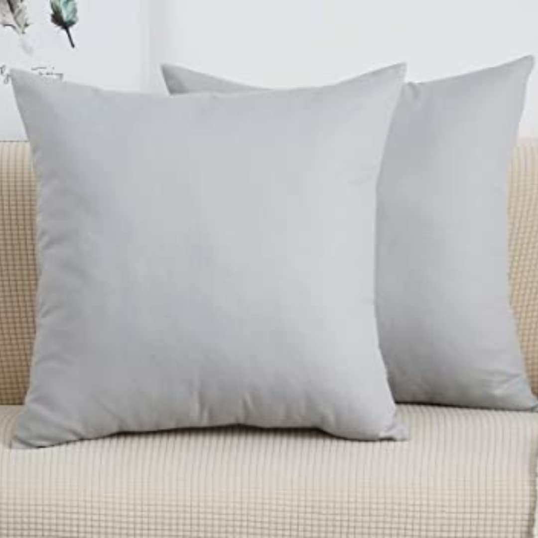 SEM B GRA 100% Water Resistant Pillow Protector Terry Cotton - Zippered Closure, Complete Protection Against Water Spills, Dust Mites, Bedbugs and Allergens (Pack of 2 - (18"x28"), Gray)