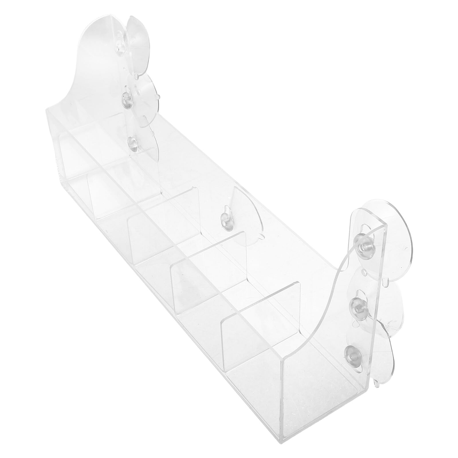 Organizador para Nevera Ventosa Estante Acrílico Transparente de 33 CM 5 Separadores Estante para Especias y Frascos Optimizador de Espacio para Refrigerador y Congelador