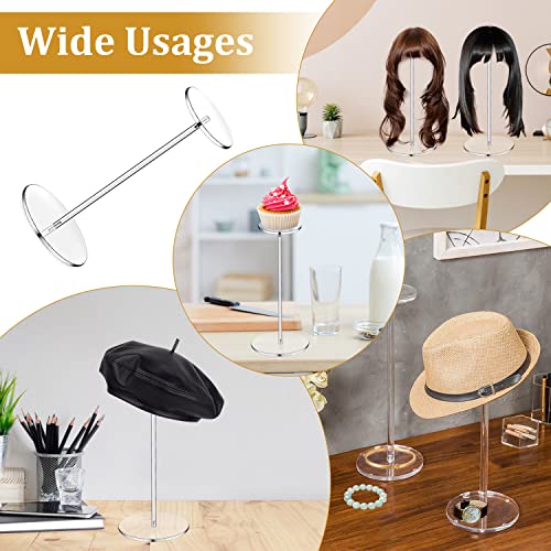 Blmsian 2 Pack Acrylic Hat Stands, Durable Decorative Wig Display Rack Hat Stands For Organizer And Displaying Various Hats, Wigs, Watch, Jewelry (12 Inch In Height, Round Bottom) #TOP5
