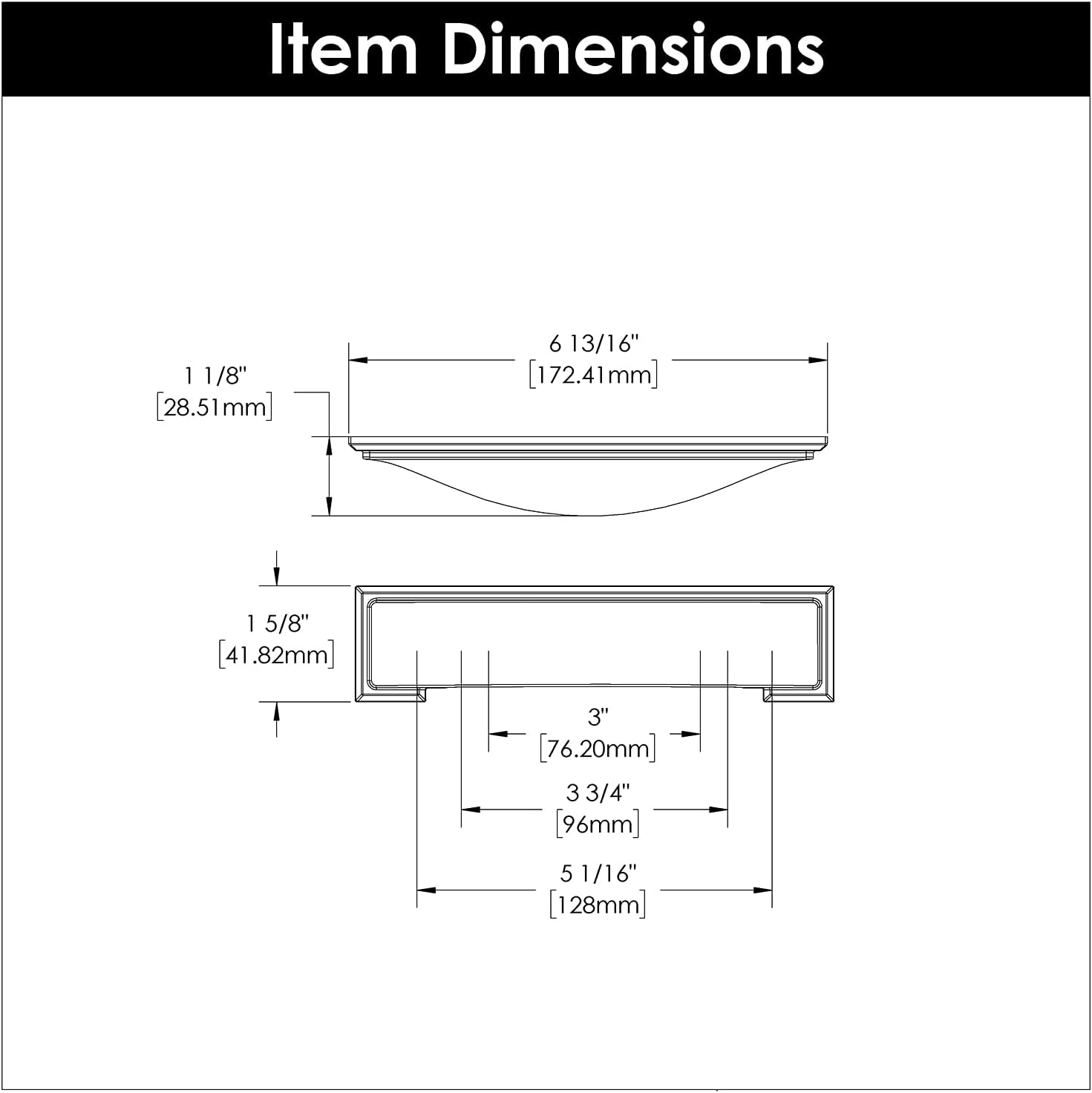 Hickory Hardware 5 Pack Solid Core Kitchen Cabinet Pulls, Luxury Handles, Doors & Dresser Drawers, 3 Inch, 3-3/4 Inch (96mm) & 5-1/16 Inch (128mm) Hole Center, Brushed Golden Brass, Dover Collection