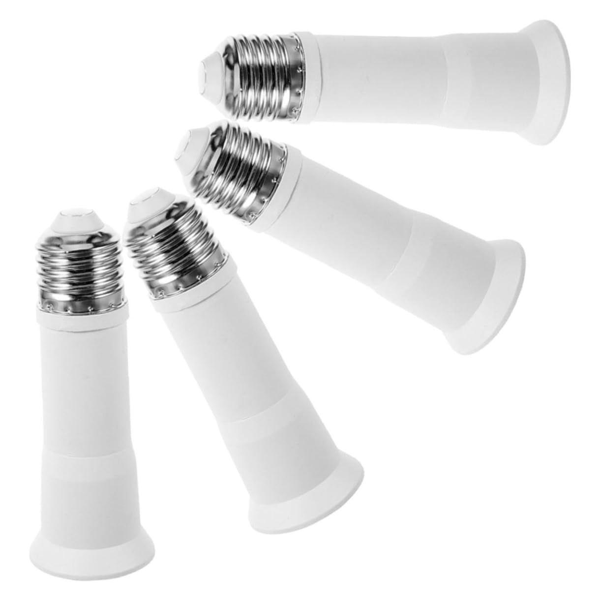 TOPBATHY 3 Set Adattatore Per Lampada Forniture Di Lampade Base Della Lampadina Adattatore Per Lampadina Presa Di Prolunga Della Lampadina Estensione Presa Luce Metallo Bianca 4 Pezzi * 3