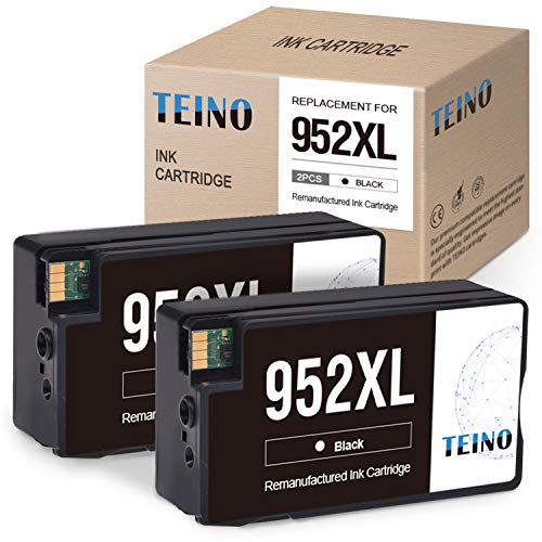TEINO Remanufactured Ink Cartridges Replacement for HP 952 952XL 952 XL use with HP OfficeJet Pro 8710 8720 7740 8702 8715 8740 8730 7720 8200 8210 8216 8725 8700 8716 8728 8718 8714 (Black, 2-Pack)