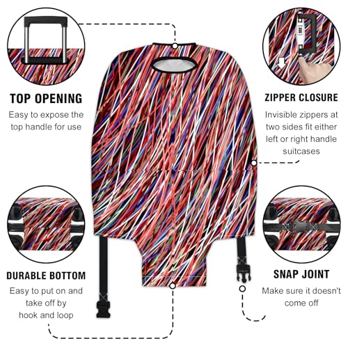 Travel Luggage Cover Suitcase Protector Scratch-Resistant Fit Not Included Suitcase Background Pattern M-22-24in3