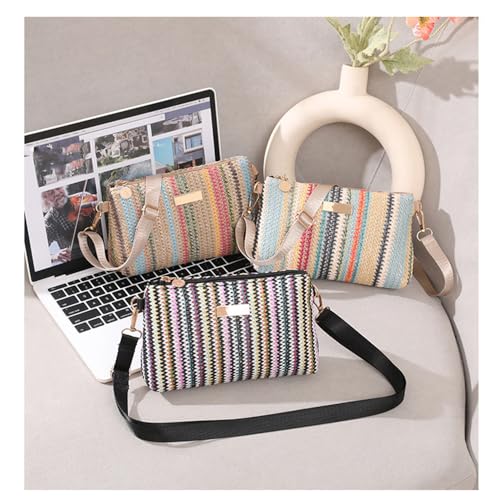 Bolso de playa de paja para mujer con correa desmontable miniatura 6