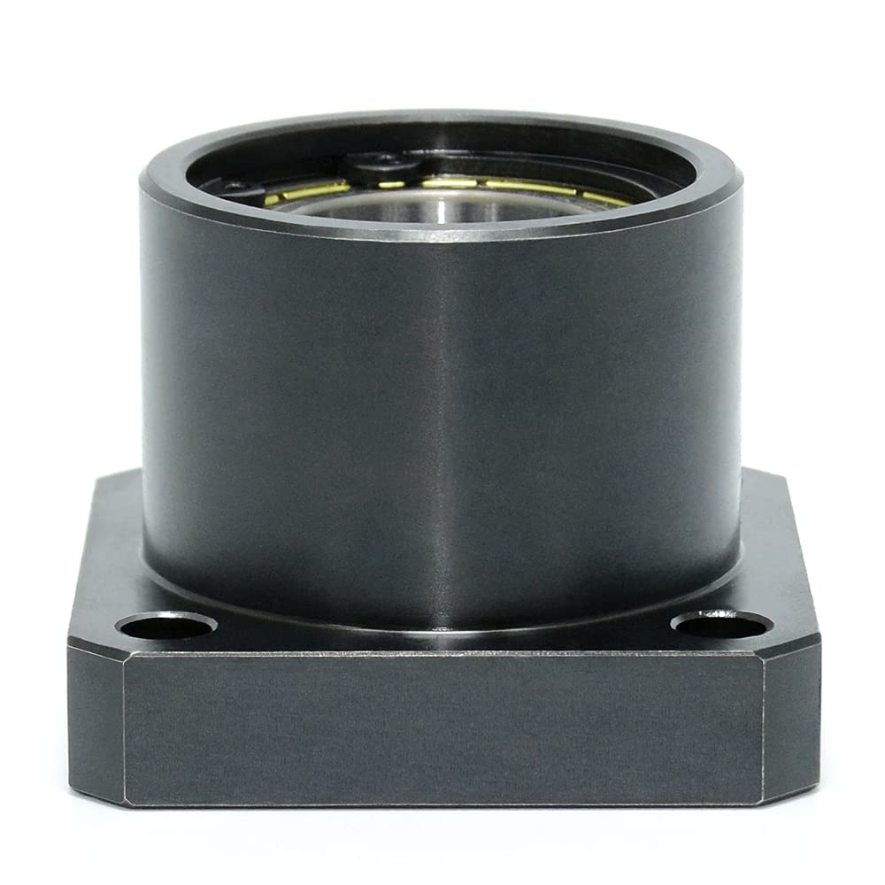 AUZHU- BRE - Metric- Double Bearings with Housing, Aluminium Alloy Round Flange Seat, Configurable Length, Deep Groove Ball Bearings with Retaining Ring Size: D 17 mm, L 50 mm, Bearing No.6203