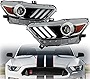 munirater Headlight Assembly Right Side Headlamp LED Tube Projector Replacement for 2015 2016 2017 Mustang FR3Z13008K FR3Z13008J FO2518124 FO2519124