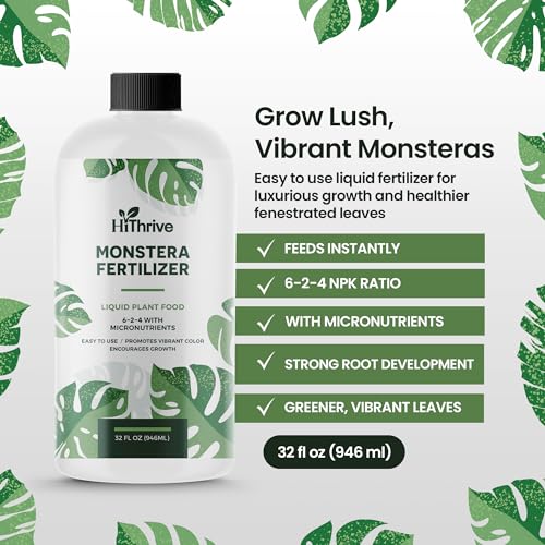 32oz Monstera Plant Food - Makes 192 Gallons of Monstera Fertilizer Indoor & Outdoor Use, Liquid Monstera Plant Fertilizer for Monstera Obliqua, Deliciosa & More, 6-2-4 NPK for Healthy Growth & Leaves - Image 3