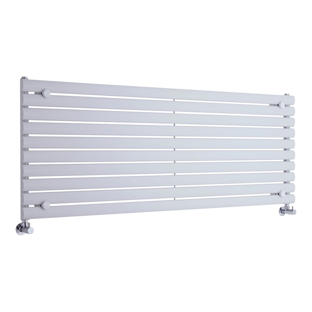 Milano Aruba White Horizontal Single Oval Panel Radiator - 590mm x 1600mm