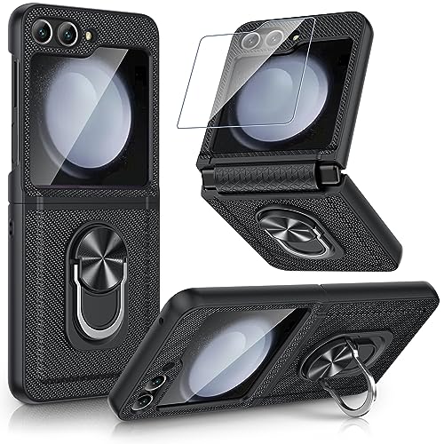 Maxdara SAMSUNG Z FLIP 5 Case, Z Flip 5 Case With Ring Stand Hinge Protection Full Body Case With Built-In Screen Protector Protective Case For Samsung Galaxy Z Flip 5 cover