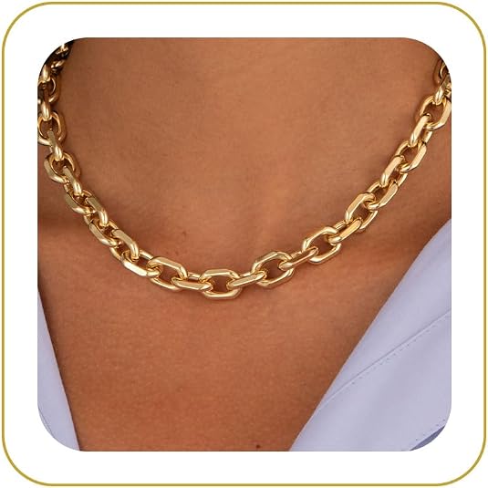 Gold Necklace for Women 14K Gold Plated Chain Necklace