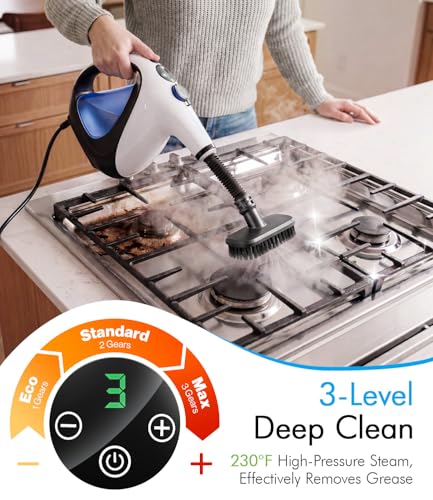Image of Handheld Steam Cleaner for Home 3s Instant Heat-Up No Need to Wait, Upgrade 2 LB Light Weight Easy Refill Portable Steamer Cleaner for Furniture Couch Grout Walls Kitchenware (White)