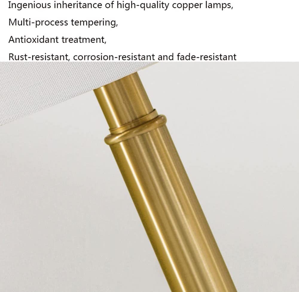Lampe de Bureau Rétro Laiton Métal Tube Lampe De Table Blanc Tambour Abat-jour Décor Moderne Luxe Marbre Base Veilleuse Lampes De Table Pour Salon Lampe de Chevet pour Chambre ( Size : 27.5*63cm )