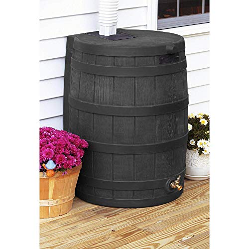 Image of Good Ideas Rain Wizard Water Collection Barrel, 50 Gallon, Black, 2 Pack