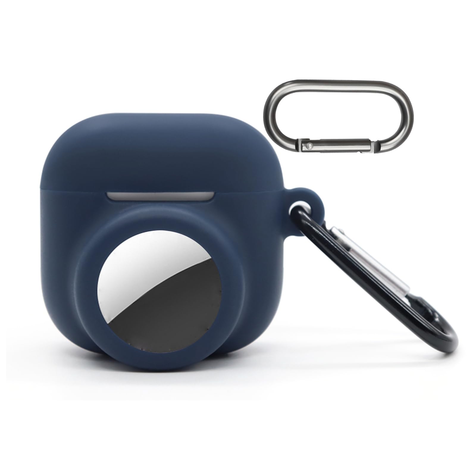 for Airpods 4th Generation Carrying Case with airtag Holder Cover,Silicone GPS Tracker Cover Holder for airtag,Soft Shock-Proof Anti-Scratch Anti-Lost