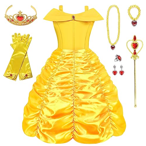 WIOLETA Gelbes Prinzessin Kleid Mädchen Prinzessin Kostüm Mädchen mit...