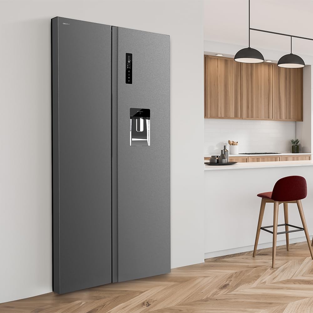 Cecotec Frigorífico Americano de 559 Litros Bolero CoolMarket SBS 562 Dark D. 177 cm de Alto y 90 cm Ancho, Clase D, Sistema Multi Air Flow, Total No frost, Motor Inverter Plus