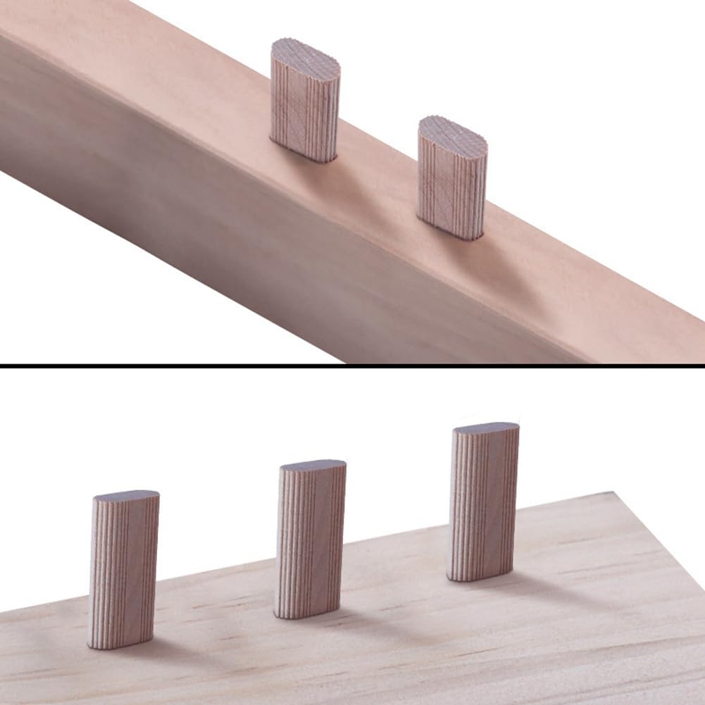 100 Pezzi di Connettori per Tasselli In Legno Domino da 8 Mm, Tappi In Legno di Faggio, Connettori di Giunzione per Mobili per la Lavorazione del Legno Facile da Installare Facile da Usare
