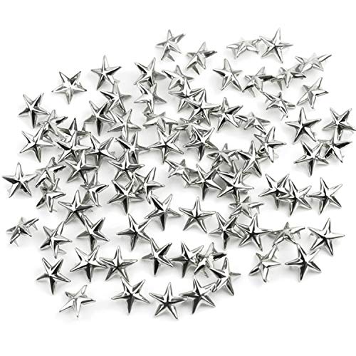 Trimming Shop 50 Pieces Star-Shaped Studs With Spikes - Hand Pressed Nail Head Rivets 10Mm Silver #TOP4