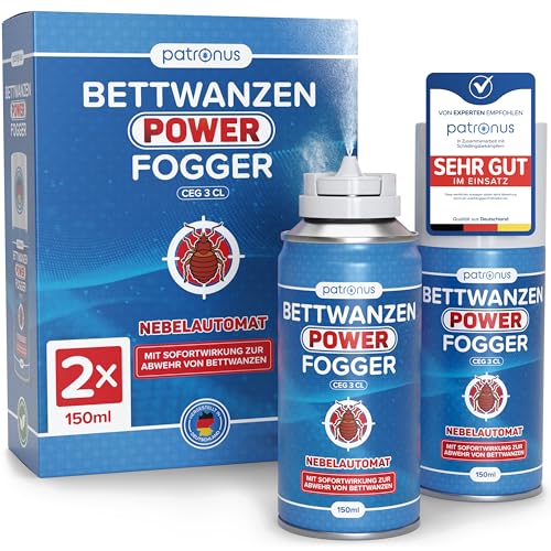 Patronus Bettwanzen Power Fogger - 2x 150ml - effektiver Vernebler mit maximaler Sofortwirkung zur...