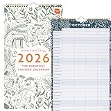 Boxclever Press Everyday Couples Wall Calendar 2026. Slimline 2026 Calendar runs Jan - Dec'26. Stunning 2026 Wall Calendar with 4 Column Layout. Family Calendar 2026 measures: 22 x 39 cm