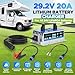 24V 20A Lithium Battery Charger 29.2V LiFePO4 Battery Charger IP67 Waterproof & 0V Wake Up 24 Volt Lithium Charger with 2 Connectors, 8 Protections for 25.6V LiFePO4 Battery of RV, Boat, Marine, Solar