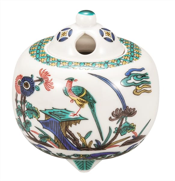 Amazon.co.jp: 九谷焼いわたや 3.5号香炉・古九谷花鳥 K9-1475