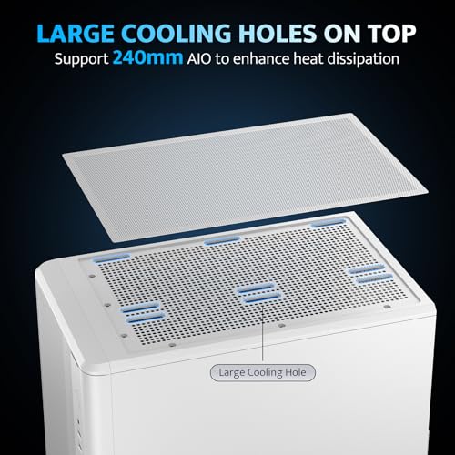 Image of darkFlash Micro-ATX PC Case, Pre-Install 3 PWM ARGB Fans Computer Case, High Heat Dissipation MATX Gaming PC Case, USB 3.0 Port, Supports up to 240mm AIO(DB330M MESH, White)