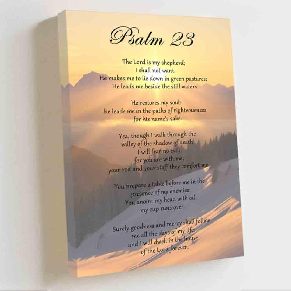 Verset Biblique Psaume 23 Tableau Motivante et Spirituelle pour un Foyer Serein