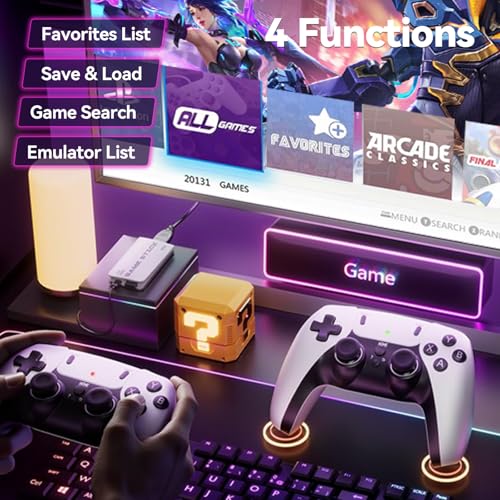 2025 Upgraded Retro Gaming Console, 4K HDMI Video Game Consoles with 40,000+ Games & 23 Emulators, Plug and Play Video Gaming Stick (128G) - Image 6