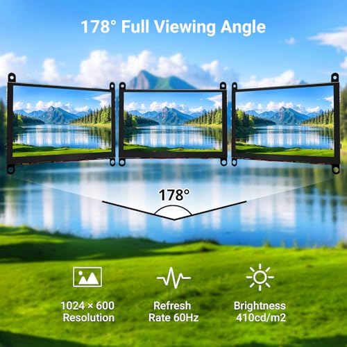 Image of ELECROW 5 Inch Touch Screen Monitor IPS Display, 1024x600 Mini Touchscreen HDMI-Compatible & USB Powered Compatible with Raspberry Pi /BB Black