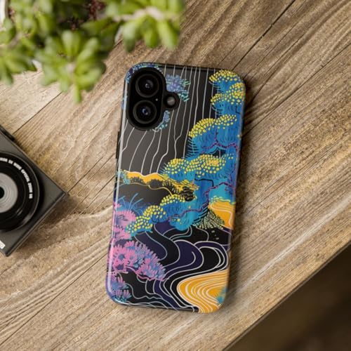 Coque iPhone 16 Plus bleu design abstrait pour le quotidien - 4